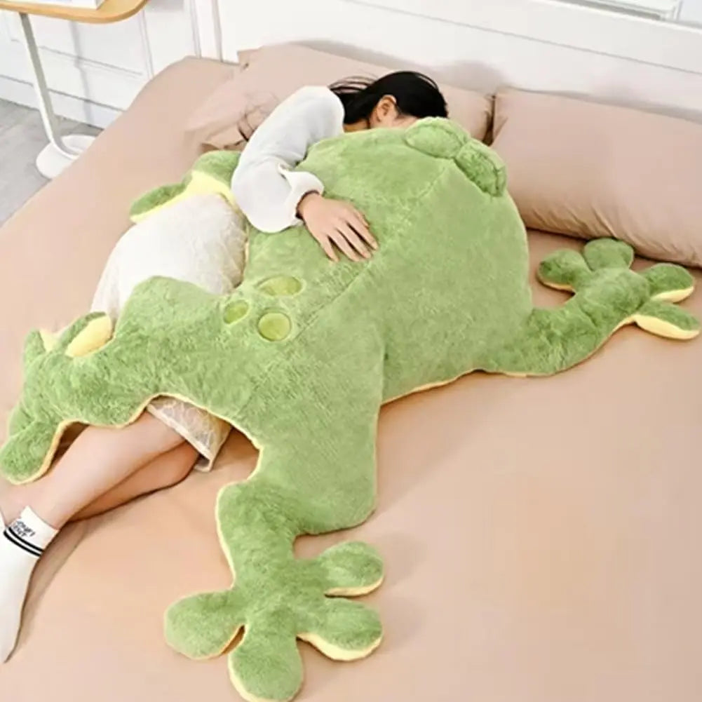 Large Green Frog Plush Toy, 31.5in Hugging Pillow for Kids