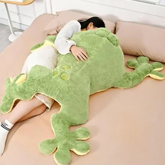 Large Green Frog Plush Toy, 31.5in Hugging Pillow for Kids