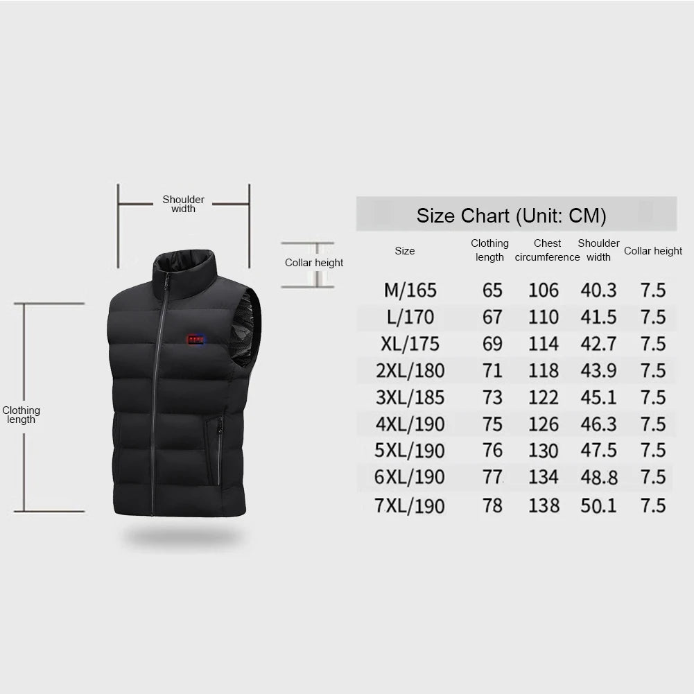 Unisex Electric Heating Gilet Lightweight Electric Thermal Body Warmer 23 Heating Zone USB Charging for Cycling Fishing
