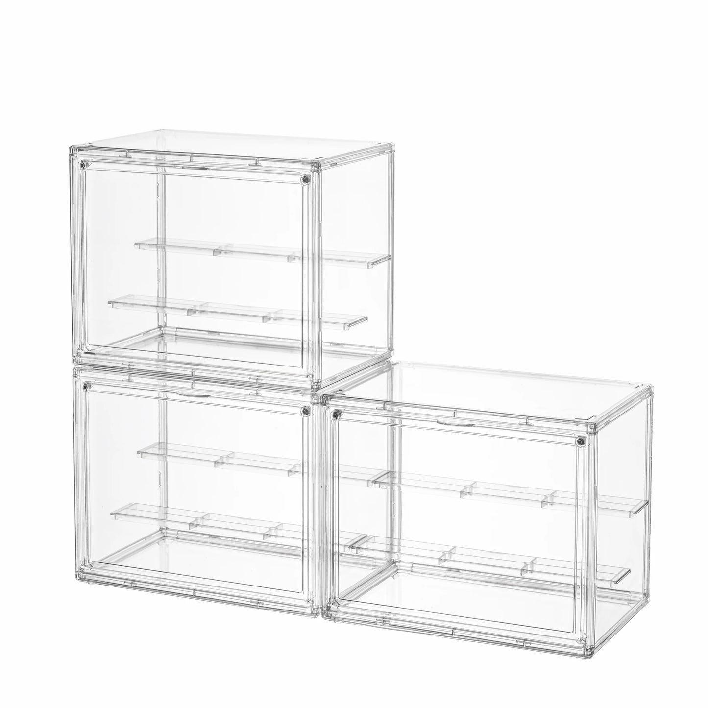 Clear Display Box Handbag Storage Showcase Rack Organizer Stackable for Purse Makeup Collectible Cosmetic Figure Toy Blind Box