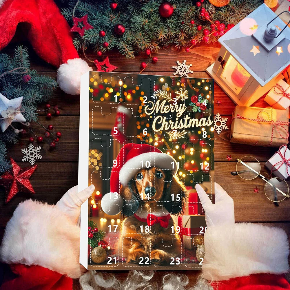 2025 Countdown Advent Calendar Dachshunds Kit 24 Days Dachshunds Advent Calendars Soccer Party Birthday Christmas Supplies Box f