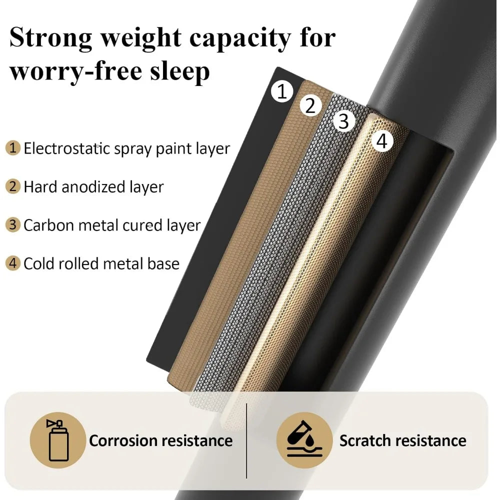 Full Metal Bed Frame with Classical Headboard and Footboard, Platform Bed Frame with Sturdy Metal Slats Support, Adequate Under