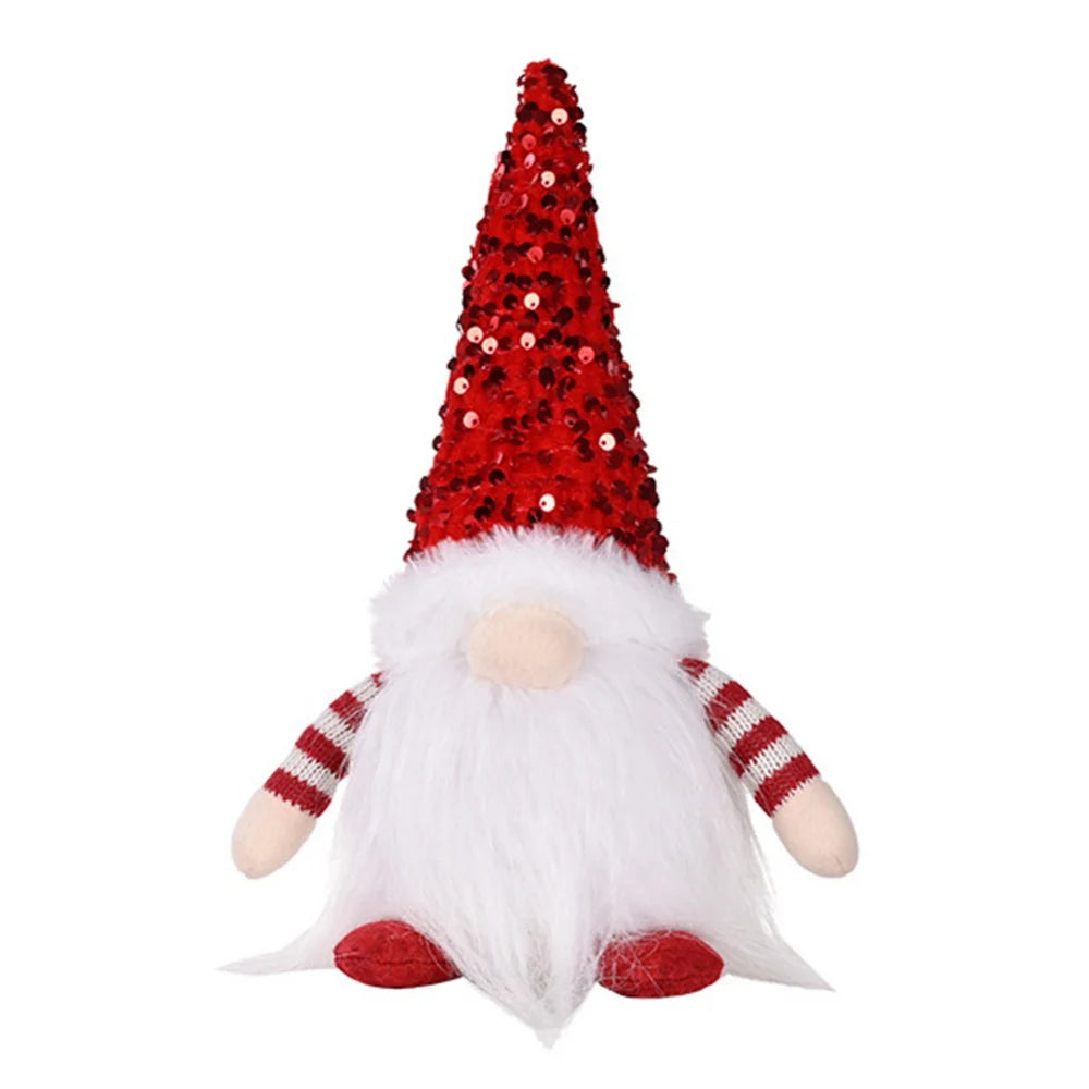 30cm Sequin Christmas Doll Elf Gnome Dolls with Led Light Christmas Party Decorations for Home Xmas Navidad New Year 2025 Gifts