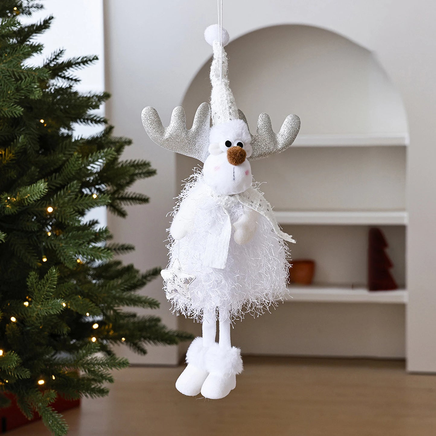 Festive Santa Claus Snowman Ornaments Whimsical Christmas Tree Hanging Decor for Home Office Party Celebration