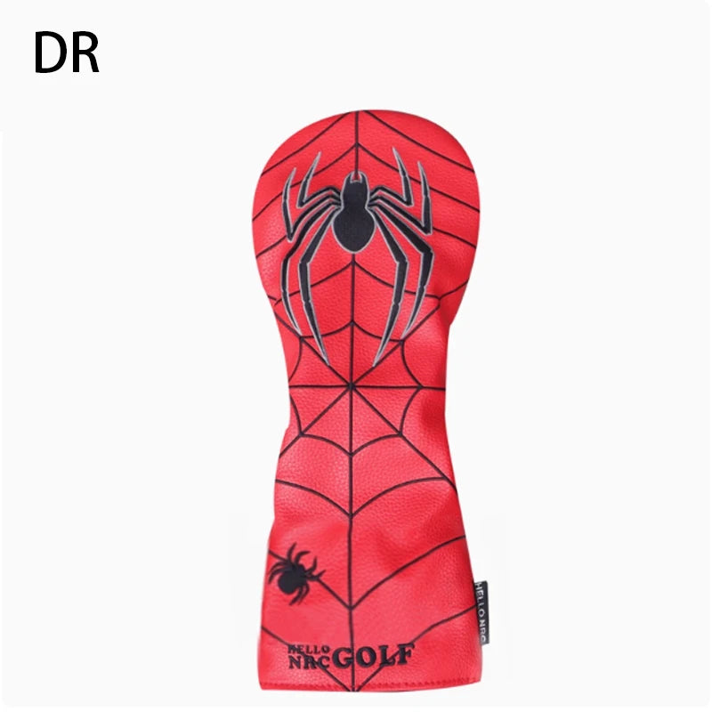 Spider Golf Head Covers PU Leather for Driver Fairway Wood Golf Clubs Durable Water-Resistant Protective Covers Stylish Design for Golf Course Use Golfer Games and Perfect Golf Gift Accessories