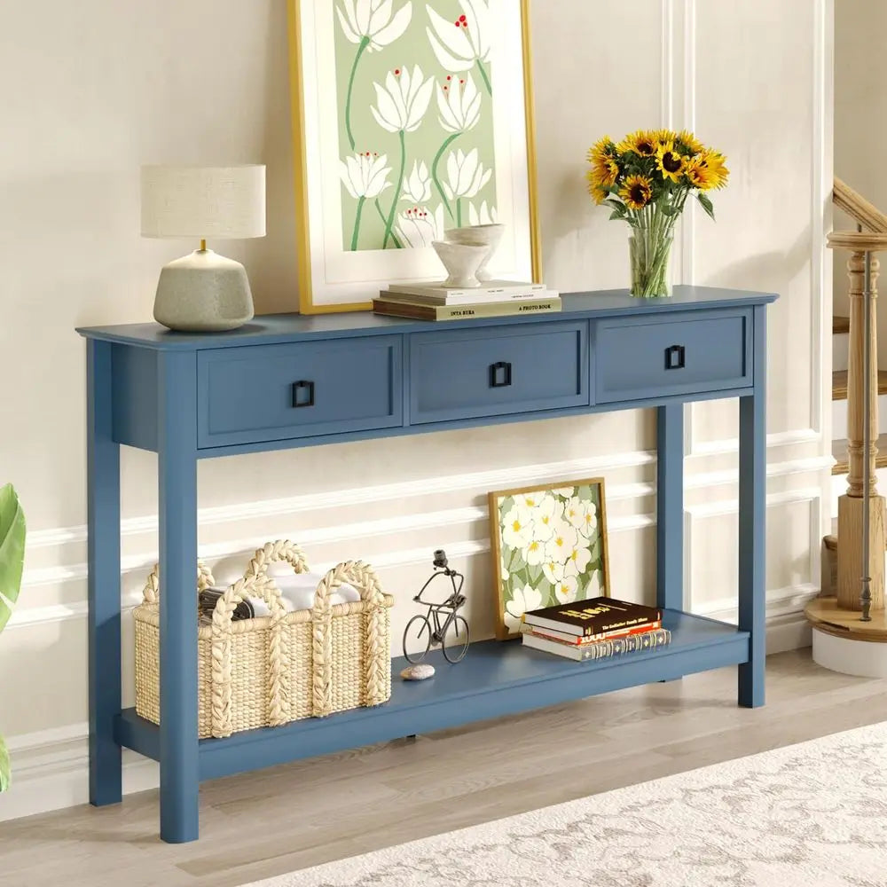 53.1 Inch Console Table with 3 Drawers, Narrow Entryway Sofa Table