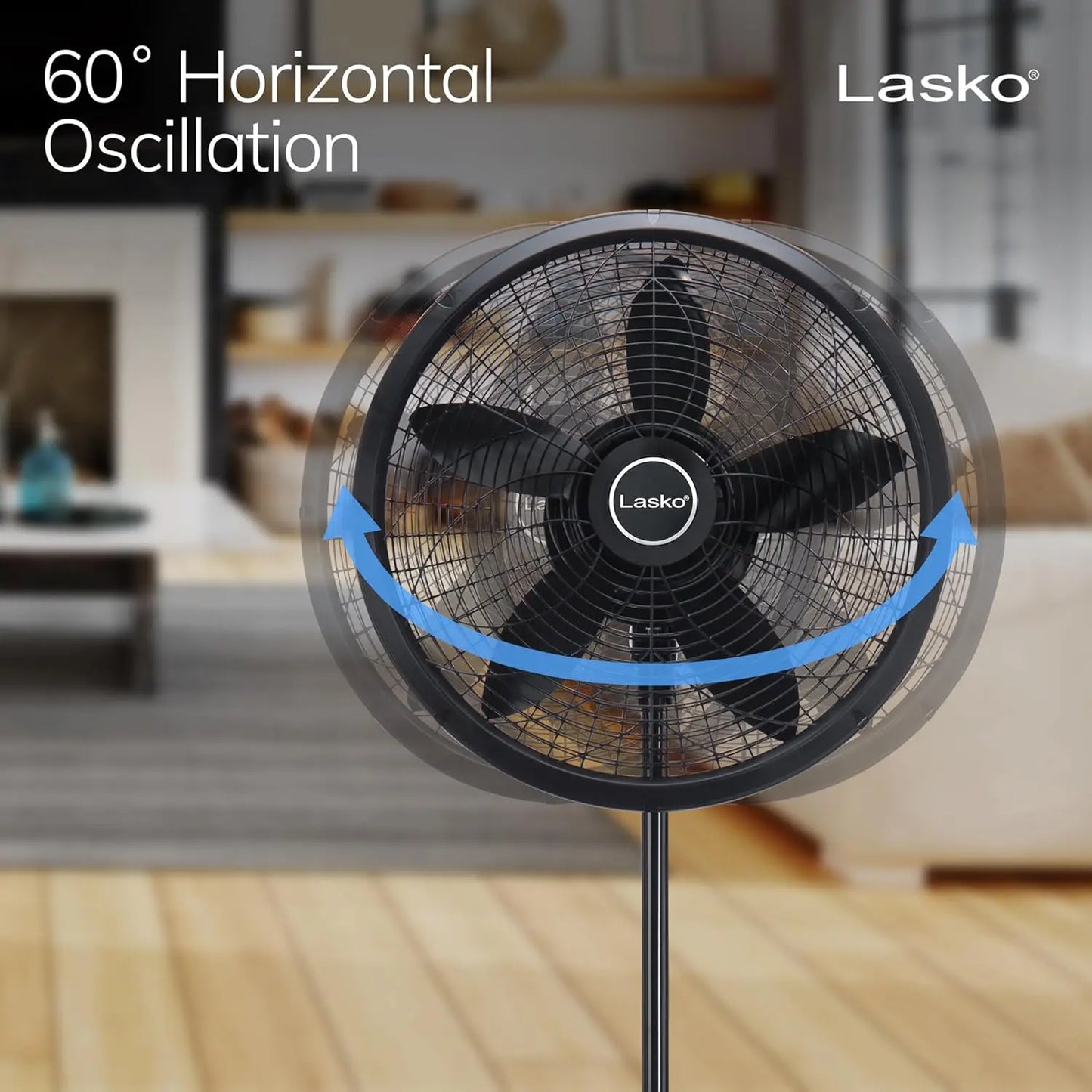 Oscillating Pedestal Fan with Adjustable Height, 3 Speeds for Bedroom and Living Room, Portable Stand Fan 18 Inches