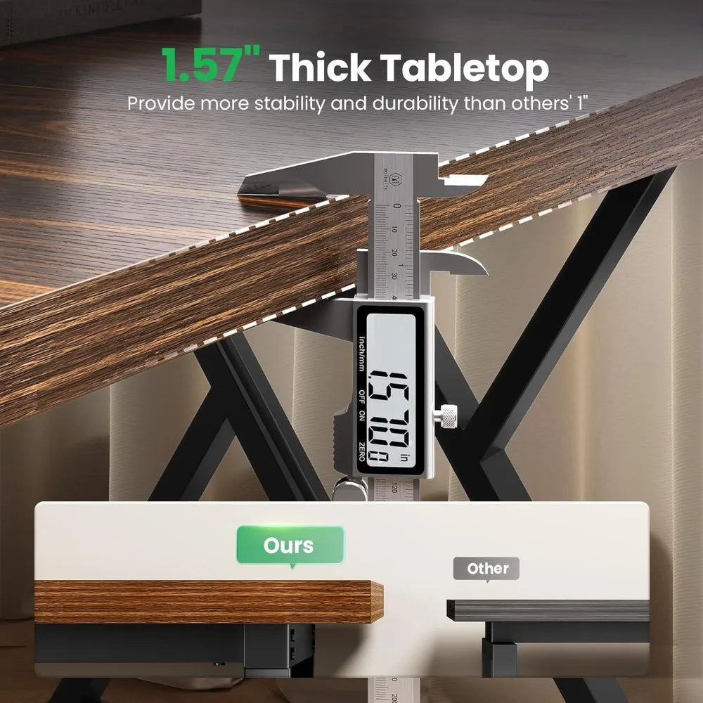 70.8" Large Executive Desk - Computer Office Desk Workstation, Modern Business Writing Table with Sturdy Metal Legs for Home Off