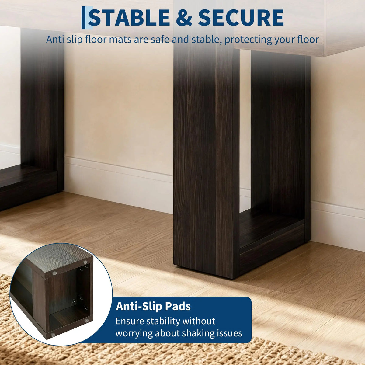Two Tone Wood Grain Console Sofa Table for Entryway Hallway Living Room