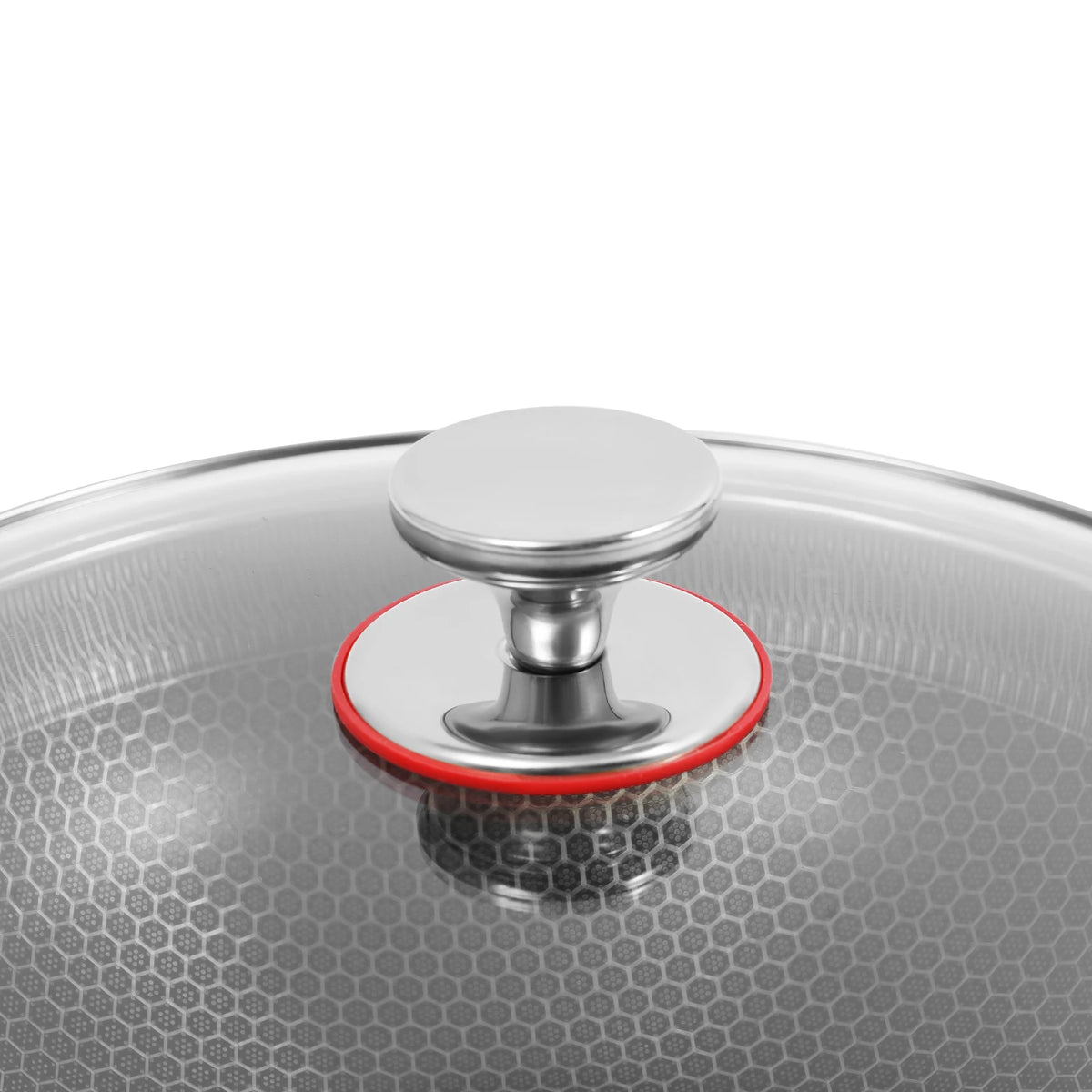 Stainless Steel Nonstick Wok Pan With Tempered Glass Lid For Most Stoves