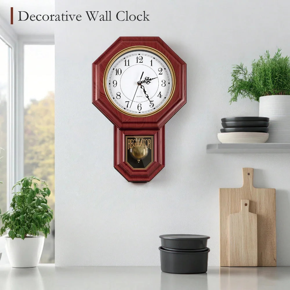 Tuenort [Arabian Clock] 1/2pcs Traditional Schoolhouse Arabian Wall Clock - Hourly Chimes, Westminster Clock, Battery Powered, P