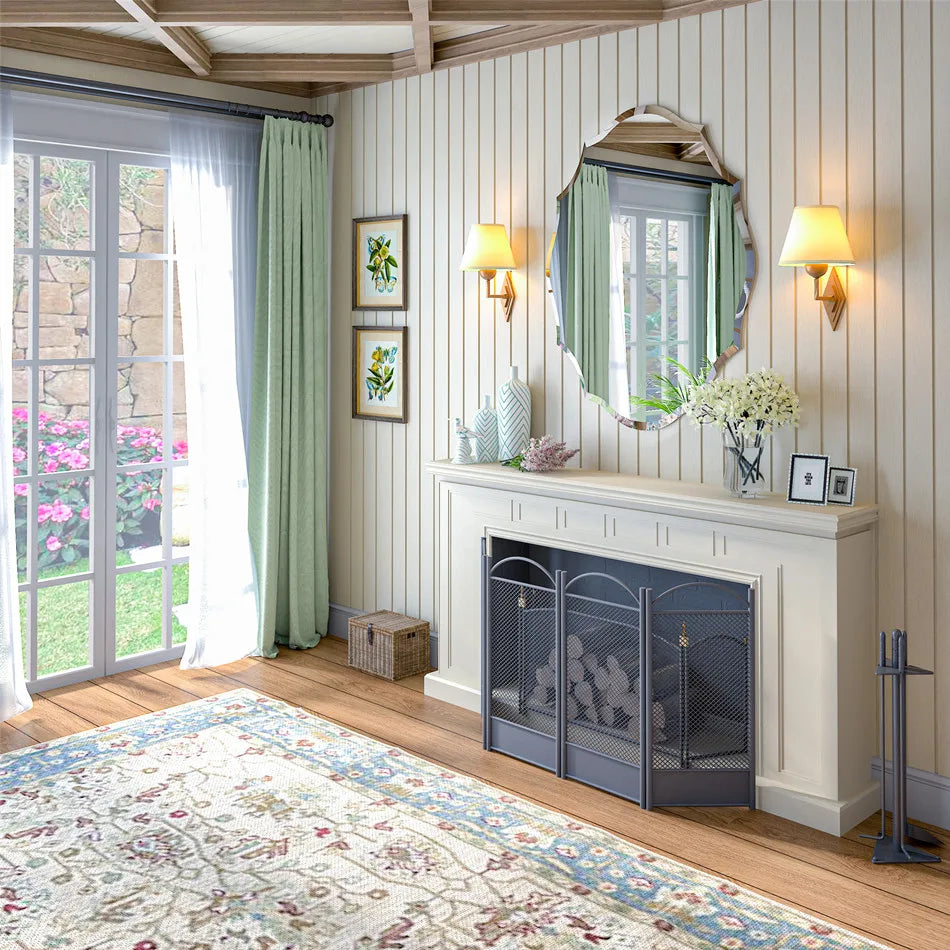 LUVODI Frameless Wall Mirror with Beveled Edge for Living Room Decor