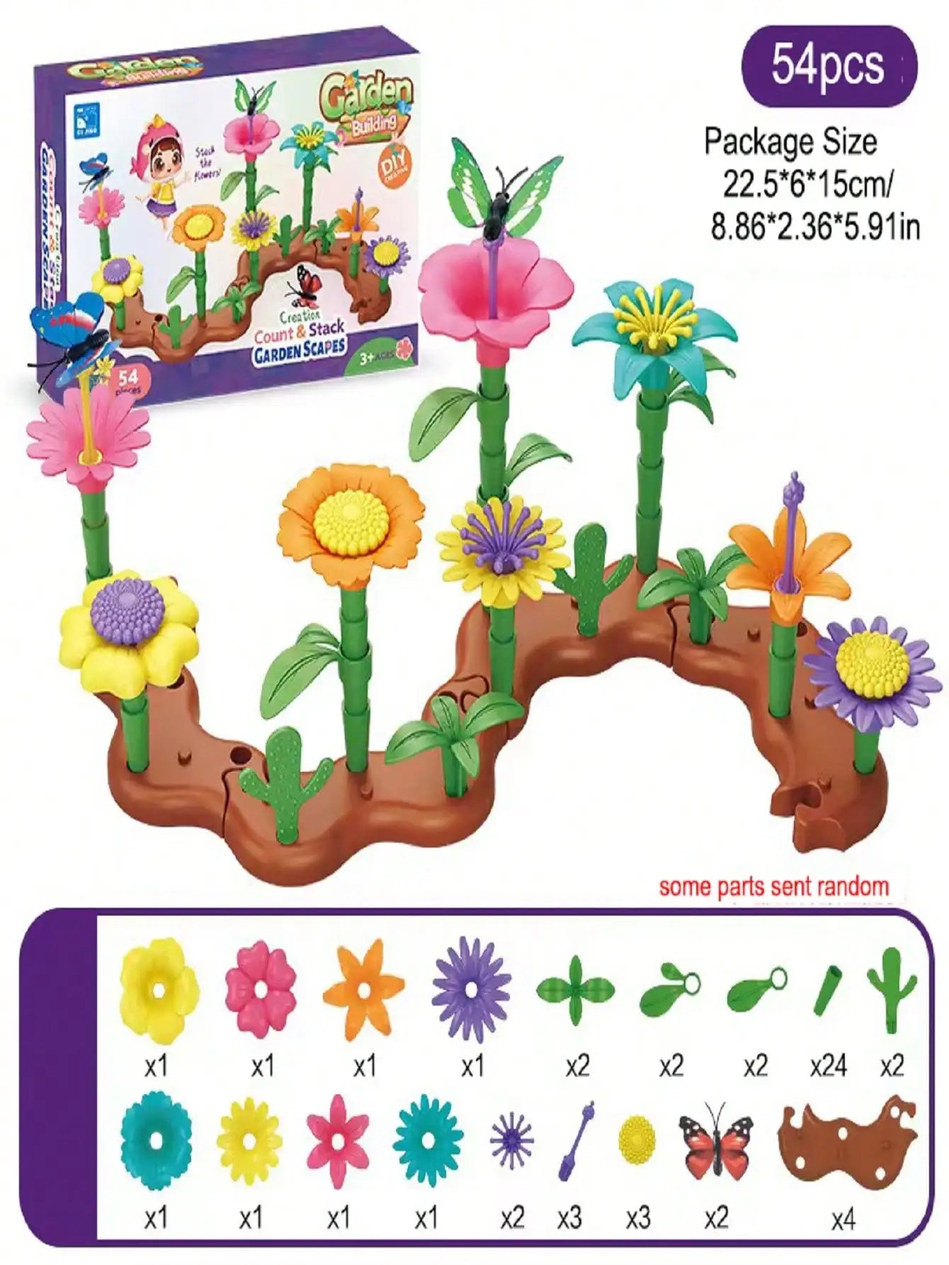 Children Garden Building Flower Toys Girls DIY Flower Garden Toys Building Blocks Kids Playset Creative Growing Floral Garden Parents-Child Interaction Developmental Educational Toys Room Decorati