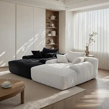 67" Oversized Chaise Lounge Reading Chair,Plush Corduroy Boneless Memory Foam Couch Sofa Beds,Lounging Chairs with Deep Large se