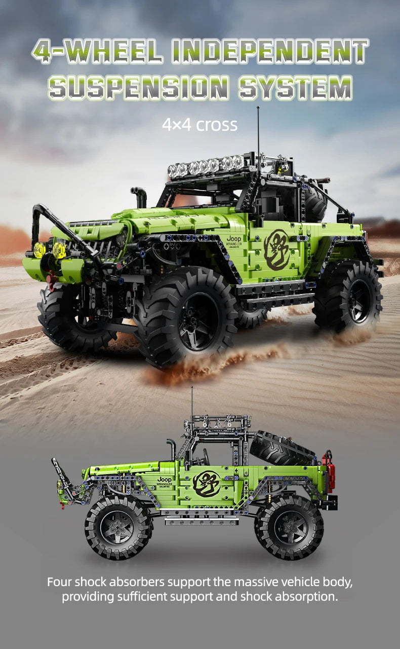 KAVOWORLD 3 Colors DIY Outdoor Off-Road Racing Truck Blacks Kits 1:8 Building Technical Pickup Car Bricks Toys For Family Party