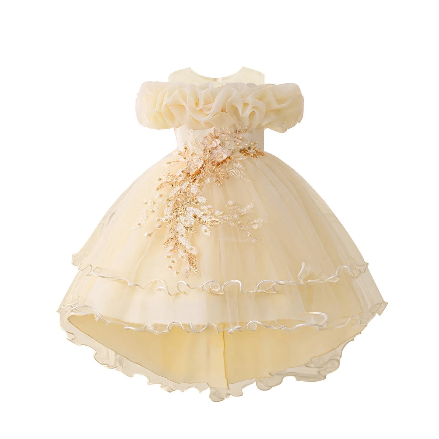 Stylish Toddler Girls Floral Print Sleeveless Ruffle Tulle Dress Perfect for Everyday Wear and Special Occasions