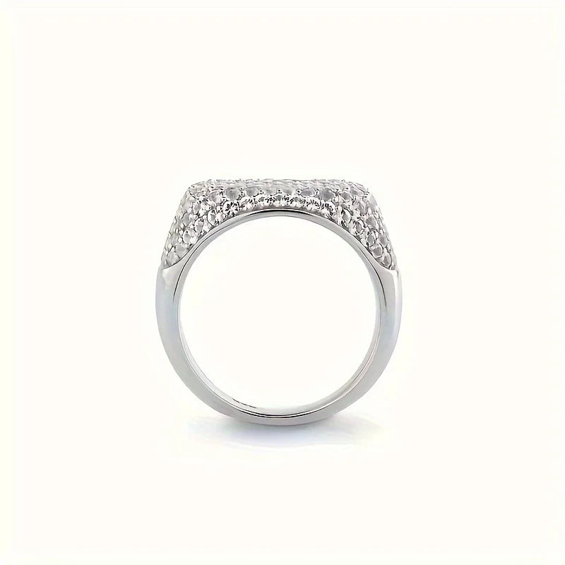 1pc S925 Silver with 3.7 Carat Moissanite Men's and Women's Eternity Band Ring, Hip Hop Ring, Moissanite Gemstone Jewelry | Gift