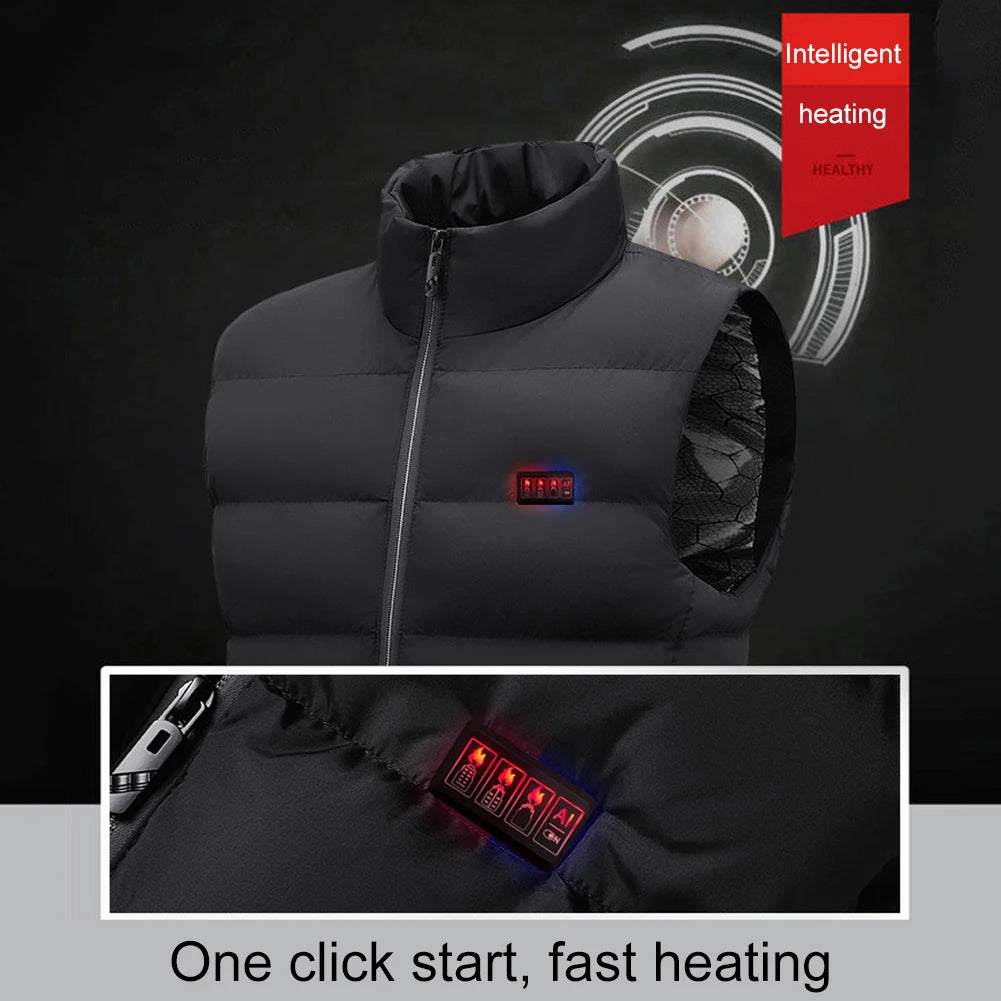 Unisex Electric Heating Gilet Lightweight Electric Thermal Body Warmer 23 Heating Zone USB Charging for Cycling Fishing