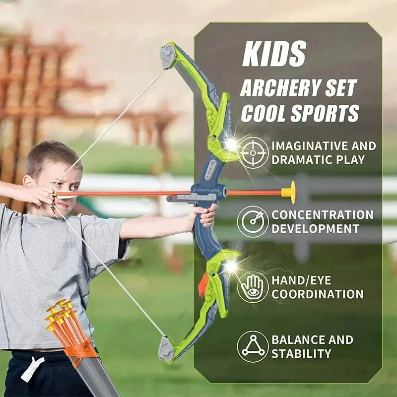 Bow and Arrows Kids Archery Bow Practice Recurve Bow Indoor Outdoor Sports Game Hunting Shooting Toy Boys Gift Bow Kit Set