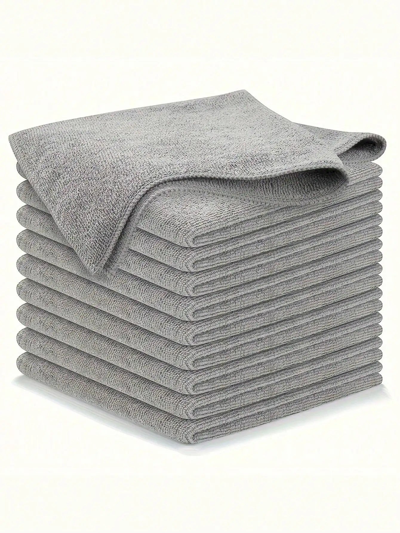 5/10pcs Microfiber Light Gray Kitchen Towel Set, Highly Absorbent, Soft & Easy To Clean, Suitable For Cleaning Glass, Cooking Surfaces, Pots & Pans, Faucets, Appliances, Cars, Kitchen, Bathroom, Home