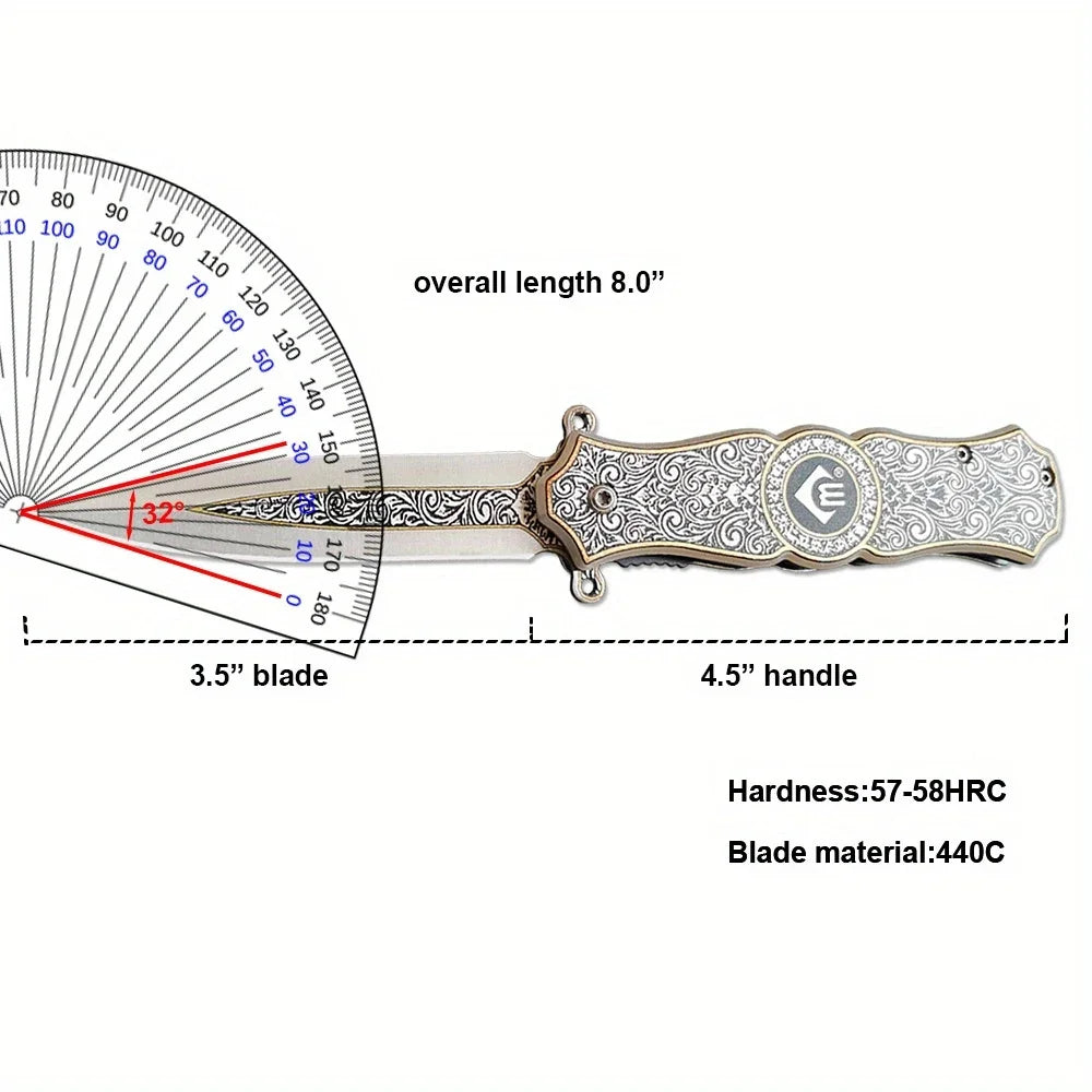 8Cr15mov Blade Steel Folding Knife - Utility Pocket Multi Knife for Camping