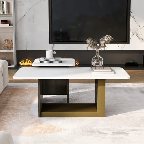 Modern Square Coffee Table Set of 2 for Living Room End Tables with Spacious Tops