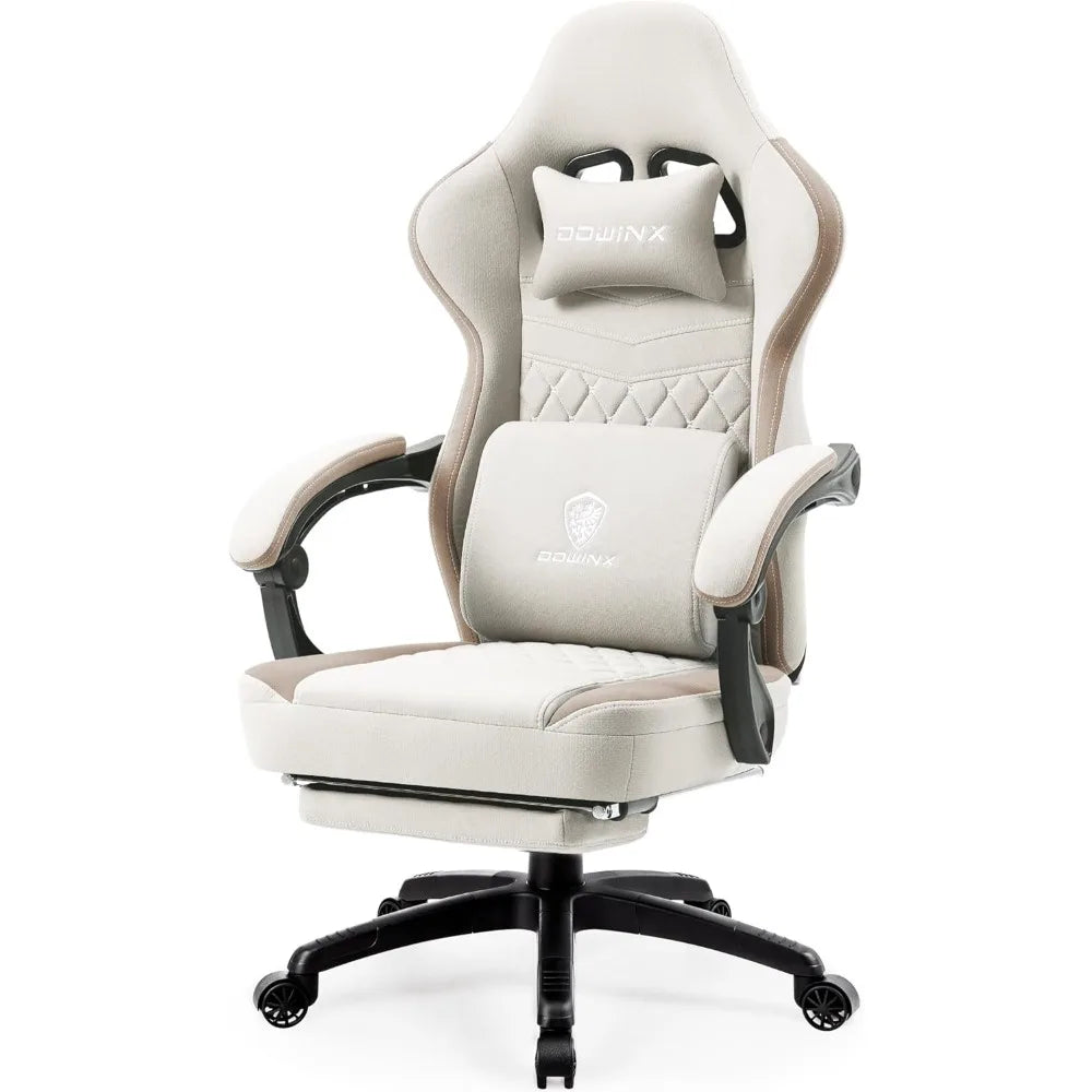 Breathable Fabric Gaming Chair with Pocket Spring Cushion and Gel Pad for Enhanced Comfort in Office and Home Use
