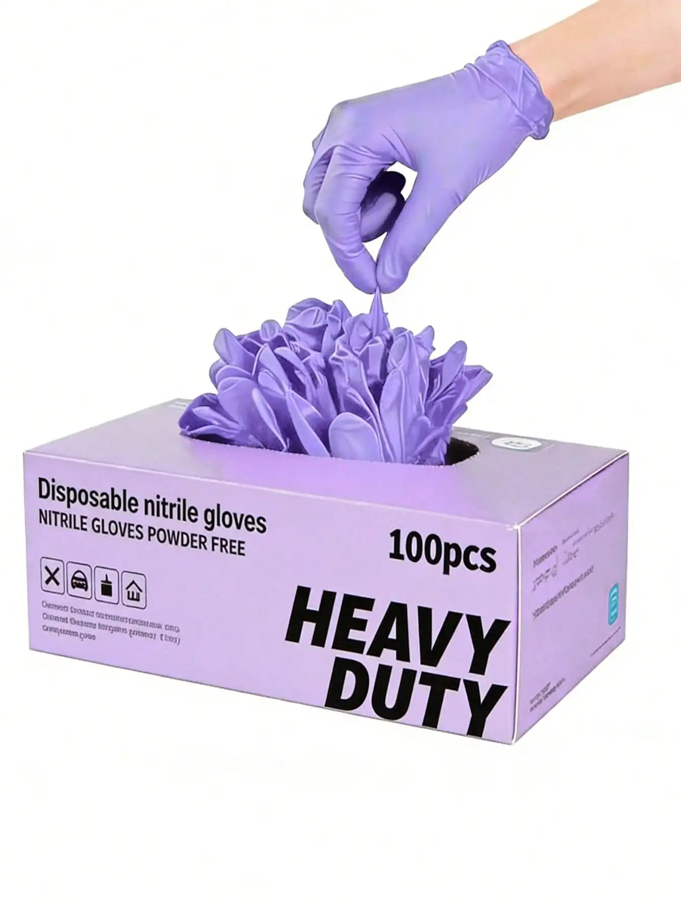 100pcs/Pack Disposable Nitrile Gloves, Available In Pink, White, Black, Blue, Latex-Free, Waterproof Cleaning Gloves, Suitable For Household, Kitchen, BBQ Cleaning, Hair Dyeing, Manufacturing And Other Home Tools, Kitchen, Ba