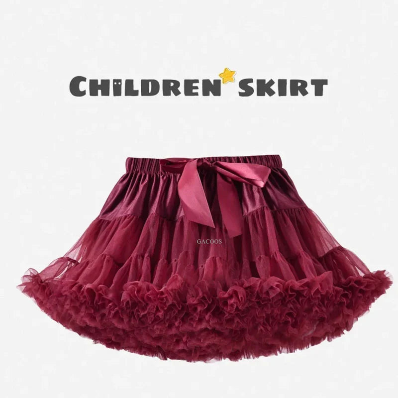 Girls Tutu Skirts Black Fluffy Toddler Tulle Princess Ball Gown Pettiskirt Ballet Party Dance Rainbow Tulle Skirts Girls Clothes