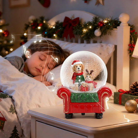 2025 Red Theme Christmas Decor With Snow Globe & Music - Perfect For Home Ambiance And Gifting