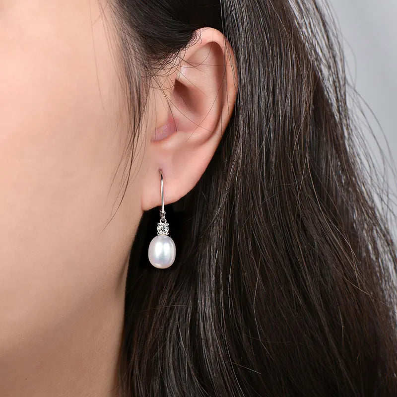 OXTAO 2026 New Pearl Stud Earrings 14K Gold Filled Vintage Style 8.5-9mm Natural Freshwater Pearl Earring For Women Jewelry Gift