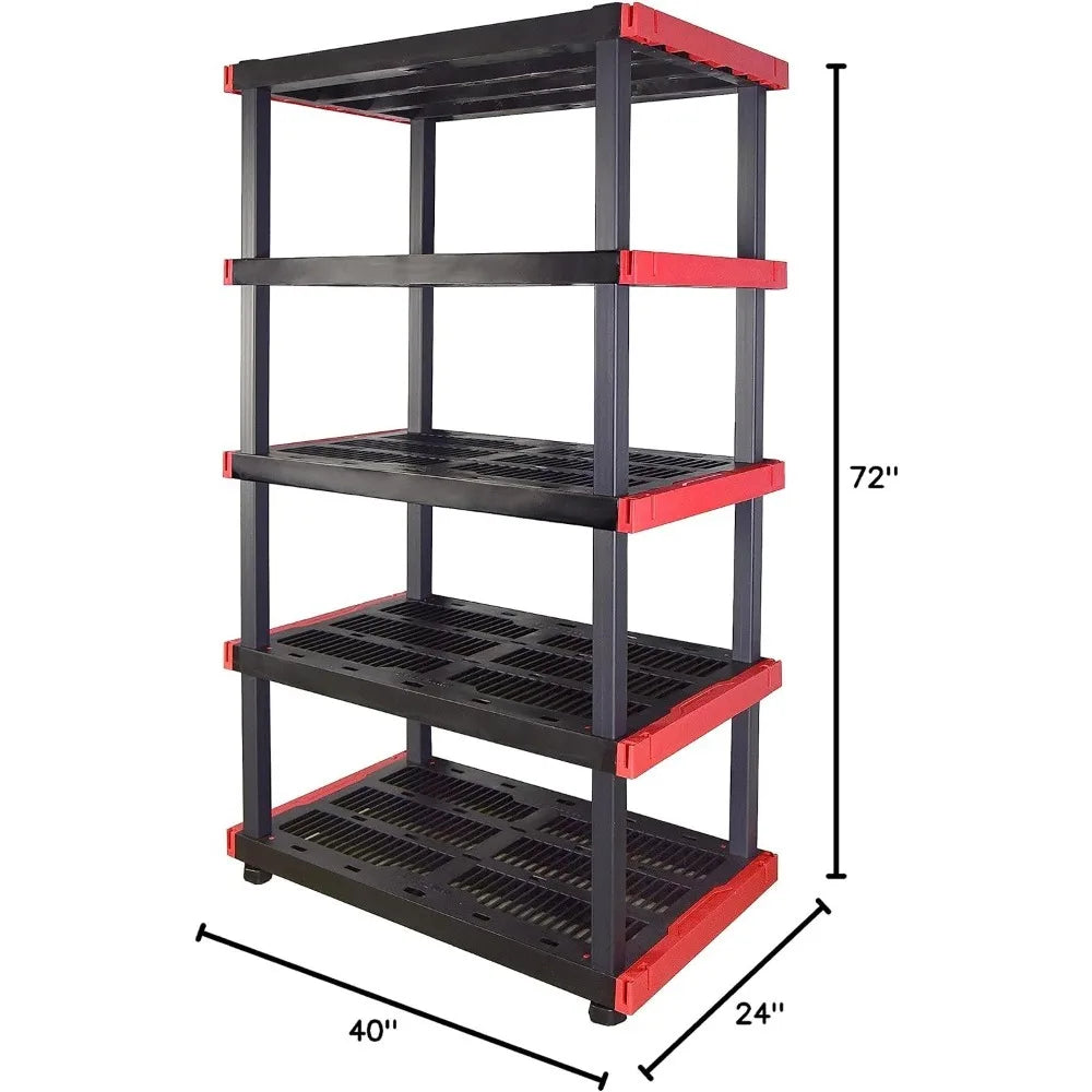Best - Craftsman, 5-Tier Highly Durable Storage Rack, 200lbs/shelf, (72.3”H x 40”W x 24”D), Interlocking Shelving Unit