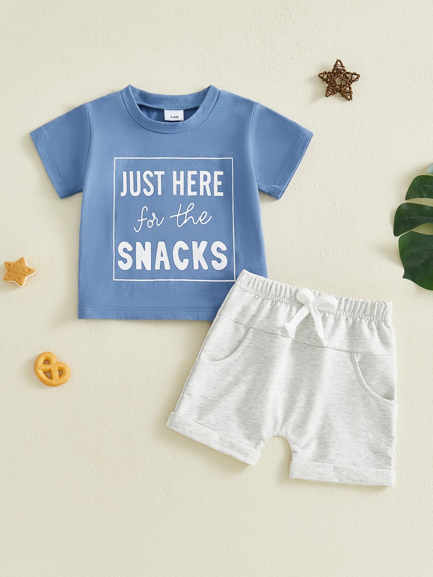 Boys Summer Outfit Set with Short Sleeve O Neck Letter Print Top and Solid Color Shorts for a Stylish Look