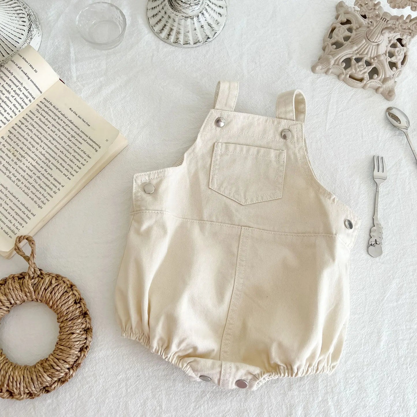 Spring and Autumn Newborn Infant Baby Boys and Girls Cowboy Sleeveless Rompers Kids Onepiece Fashion Baby Clothing