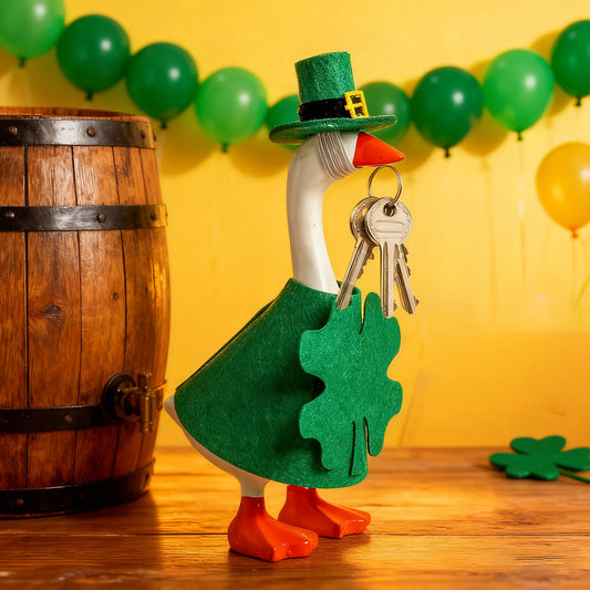 St Patrick s Day Celebration Green Shamrock Outfit Cute Goose Costume with Mini Hat for Festive Events and Parties