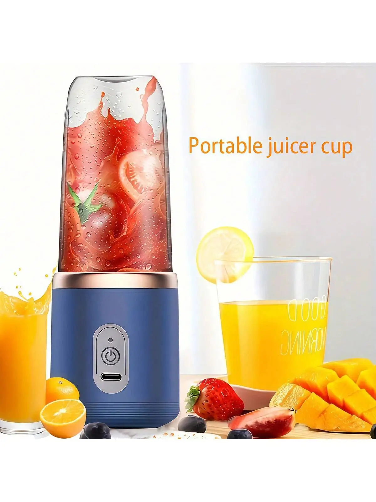 2-Cup Multi-Functional Electric Juicer, Blender, Juicer With 6 Blades - Wireless, Portable, USB Charging - Perfect For Smoothies And Vegetable Juices. Great Kitchen Accessory And Gift For Health Enthusiasts