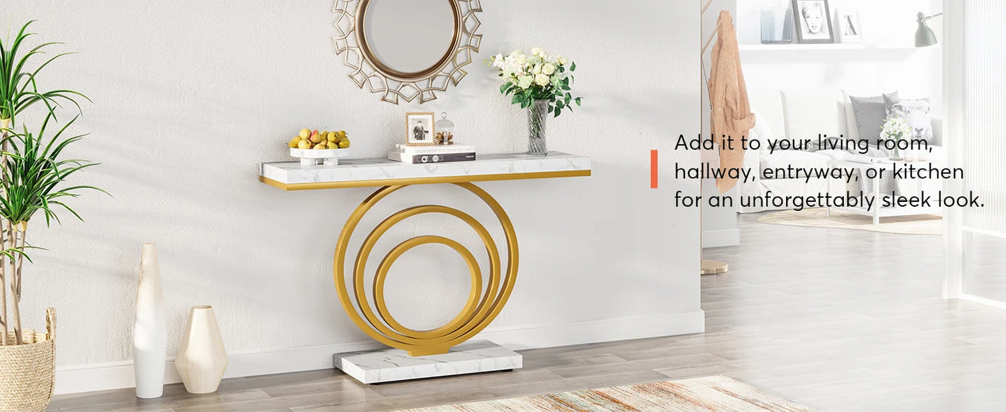 Tribesigns 41-Inch Gold Entryway Table, Modern Console Table Narrow Long, Contemporary Accent Table for Living Room