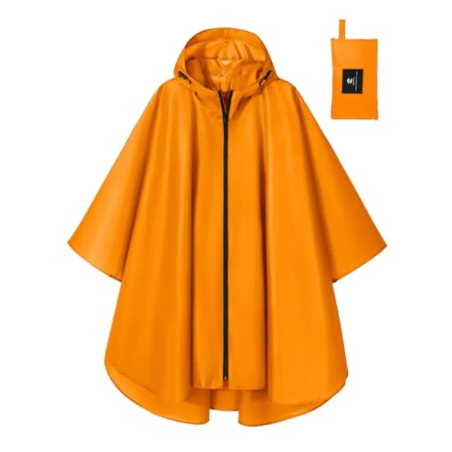 SaphiRose Lightweight Waterproof Rain Poncho for Adults with Hood Portable Rainwear for Outdoor