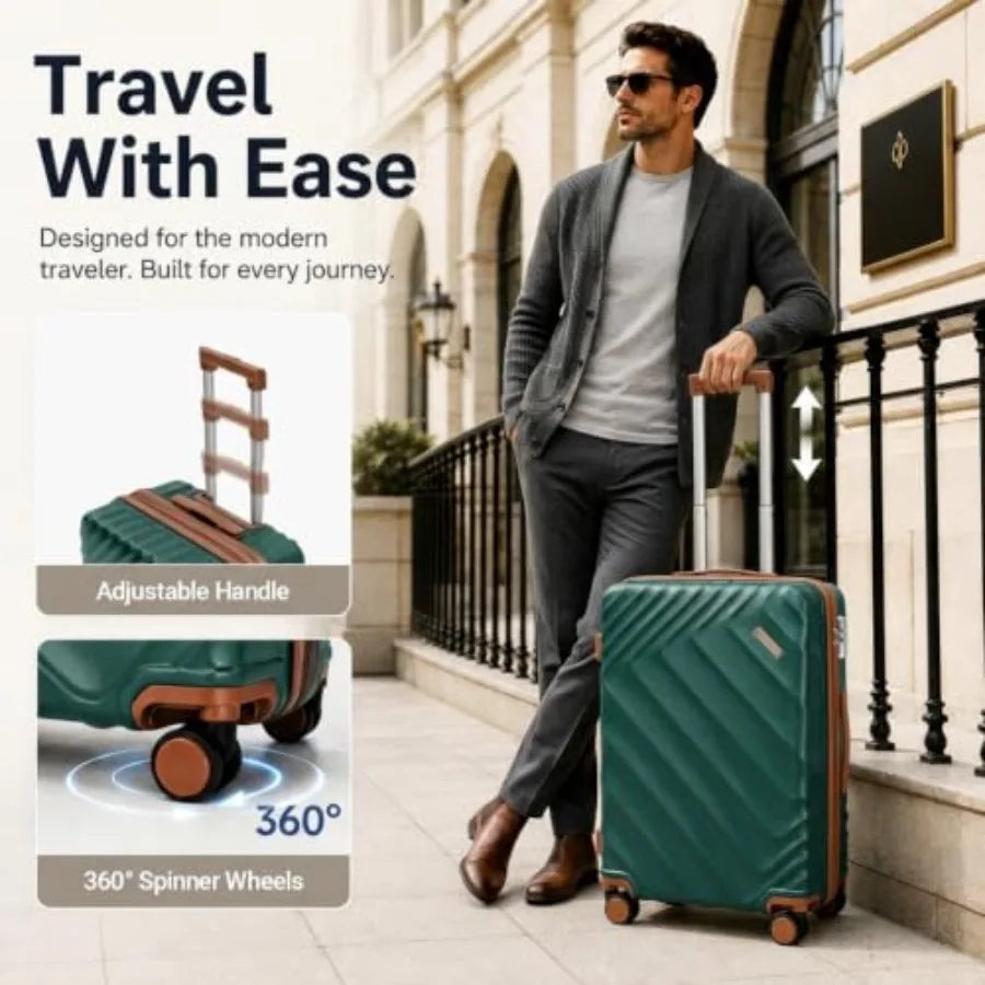 5-Piece Hard Shell Expandable Luggage Set, Airline Approved Carry-On