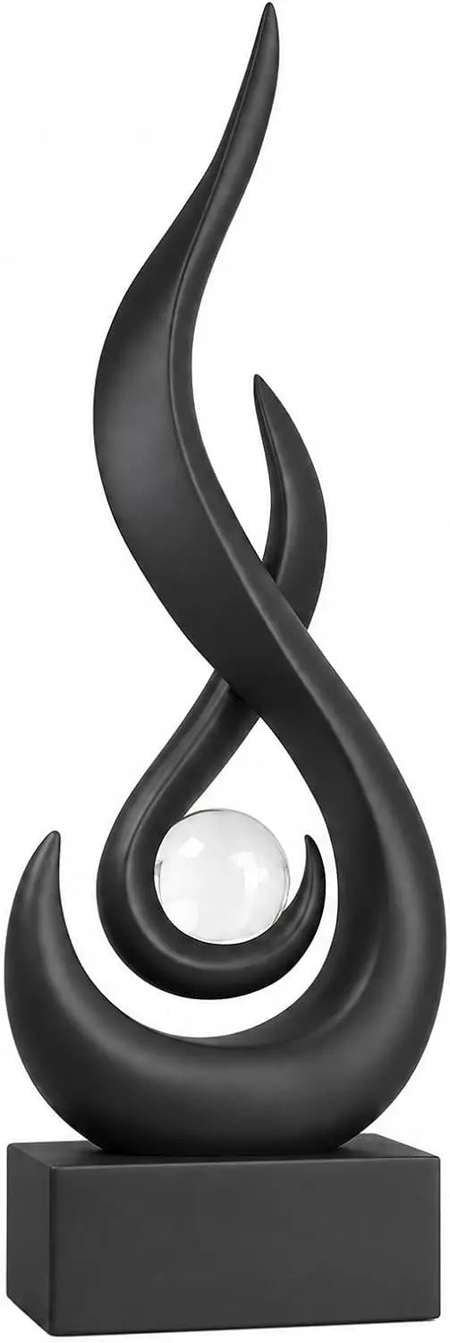 Modern Golden Flame Abstract Sculpture for Home Decor and Living Room