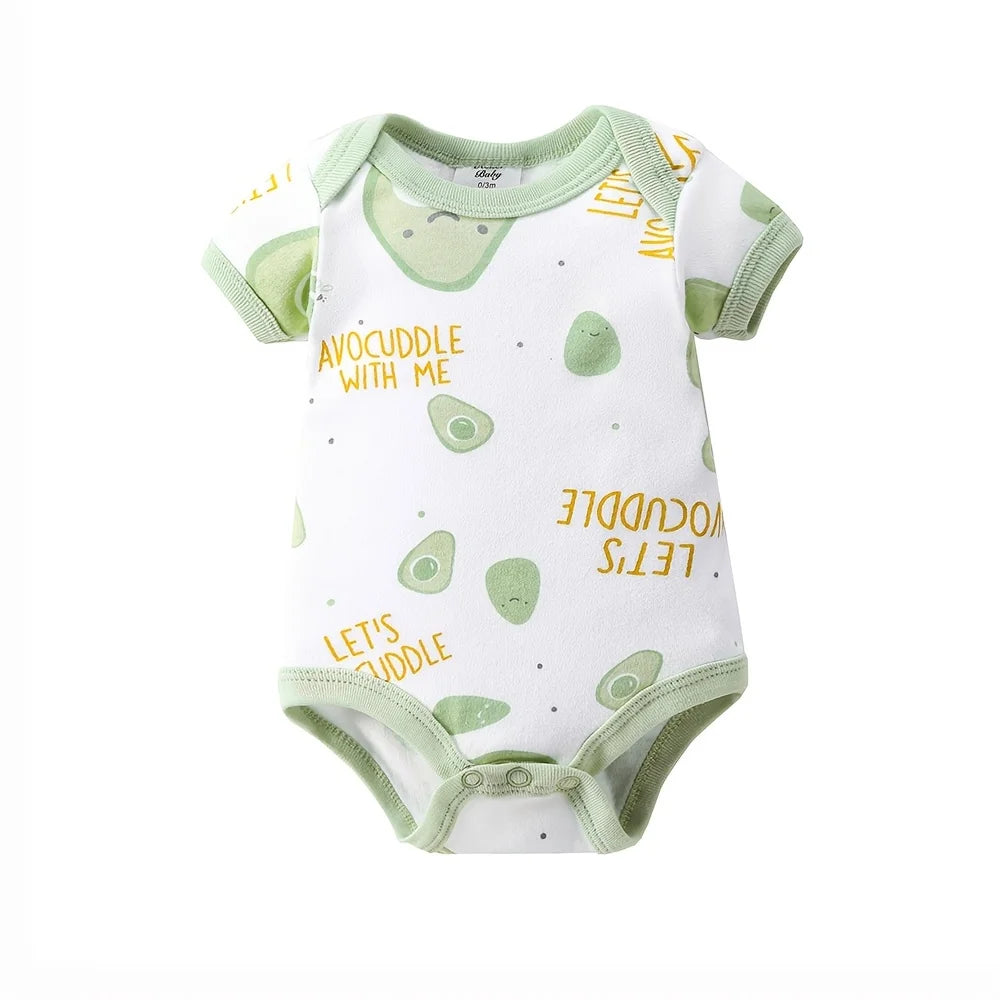 8pcs Newborn Baby Set, 100% Cotton Infant Essentials for Hospital Delivery, Unisex Bodysuit & Romper Outfit with Tops, T-shirts And Hat,, Perfect for Outdoor