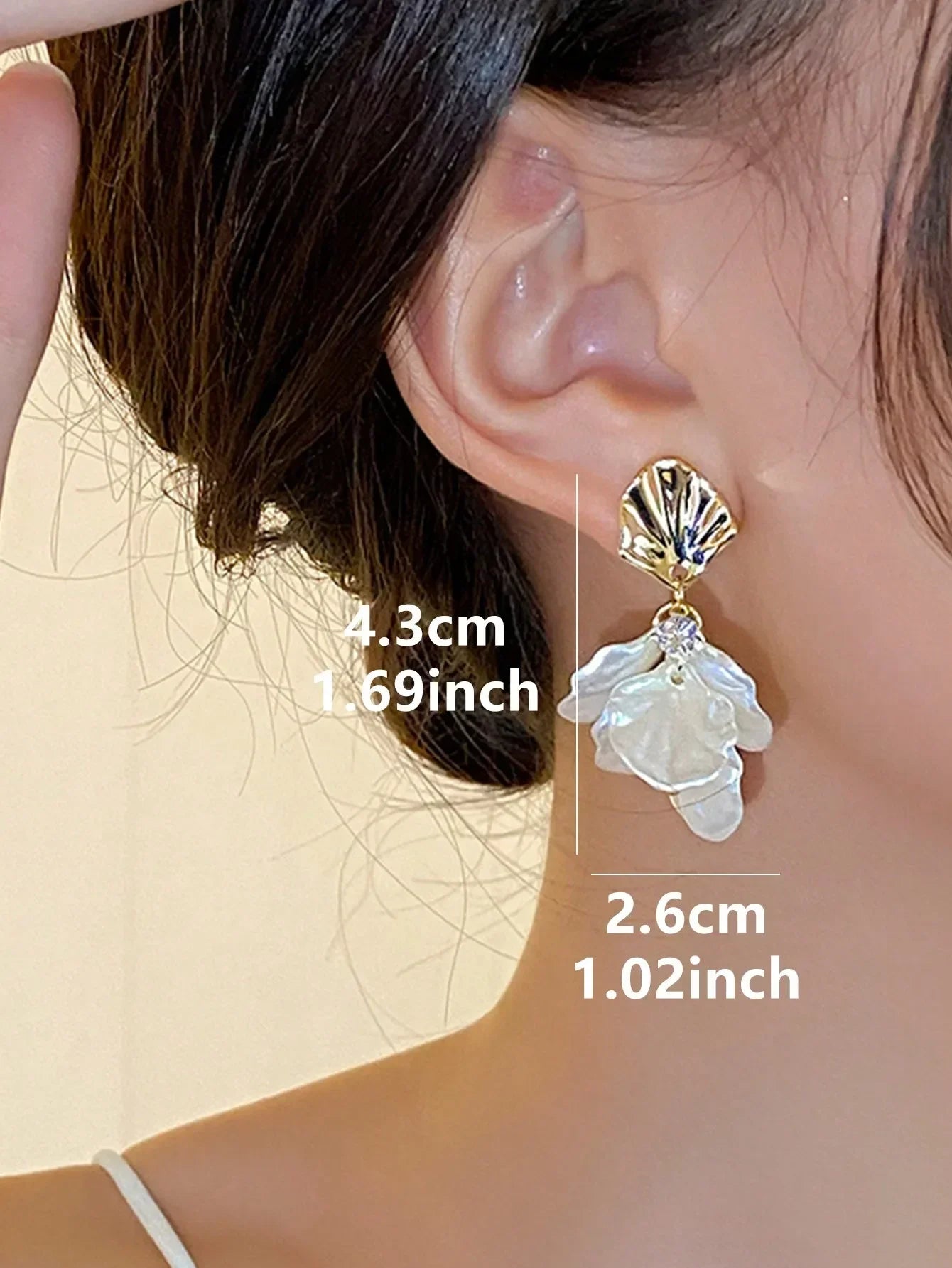 1pair Sweet High-Grade Delicate Petal & Flower Design Fashionable Daily Earrings For Elegant Women Valentines,Mom,Mother