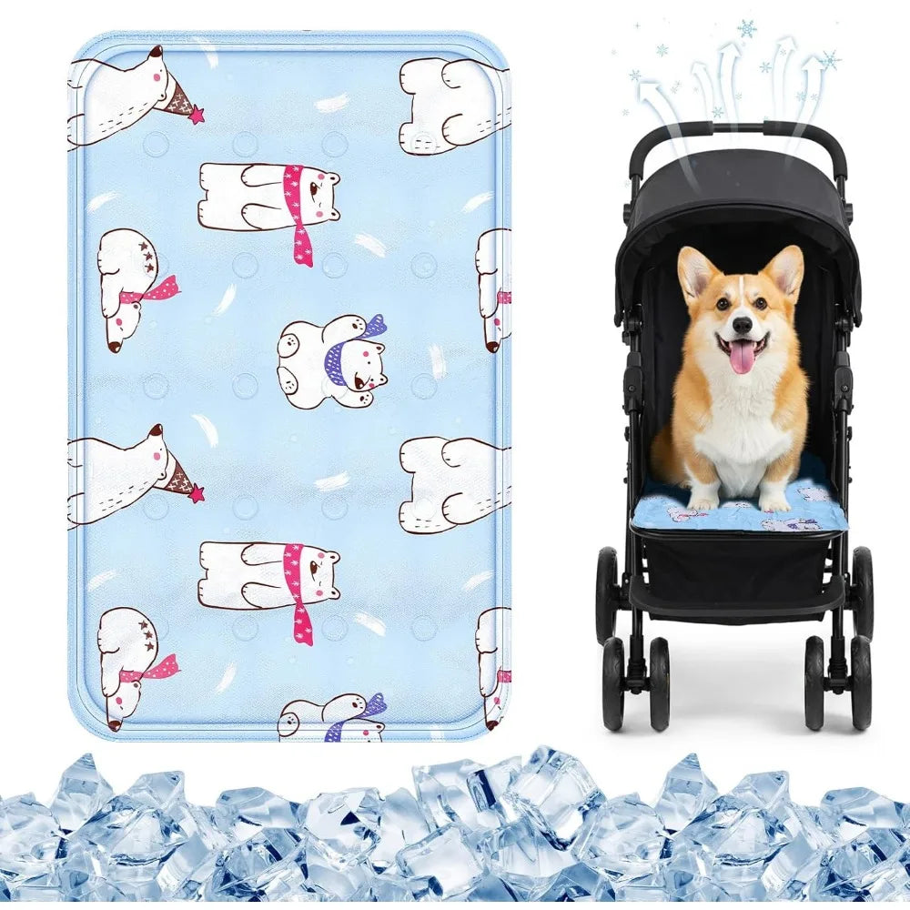 Waterproof Cooling Mat for Pet Stroller Washable Summer Sleeping Pad for Dogs and Cats 11.81x19.69 Inches
