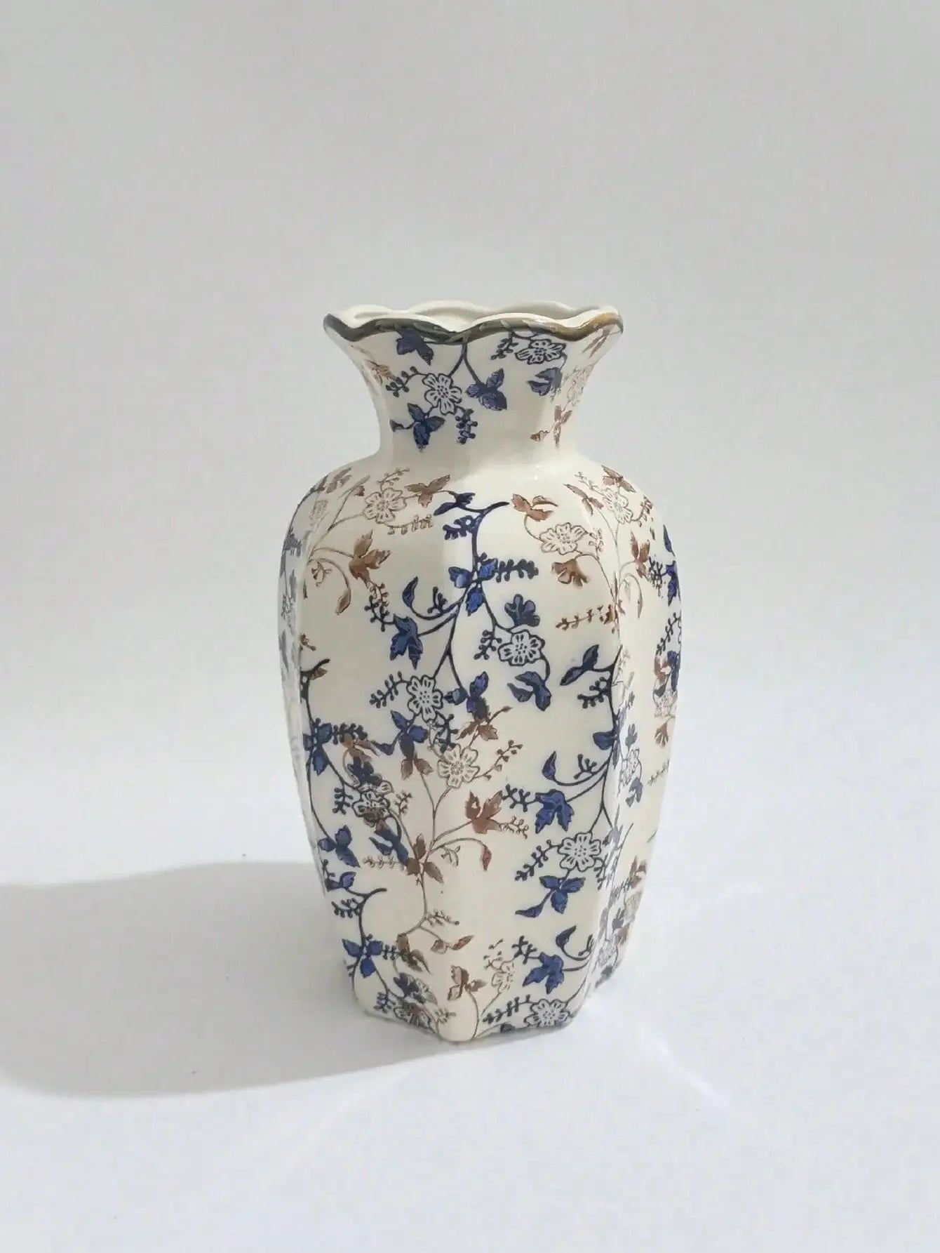 1 Pc Blue & White Porcelain Vase, New Chinese Retro Flower Vase, Living Room, Entrance, Office Floral Decor, Atmosphere Photogra