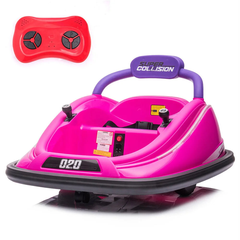 12V Electric Kids Ride On Bumper Car 360° Rotation Vehicle Toy W/ Remote Control 2 Operation Modes Security