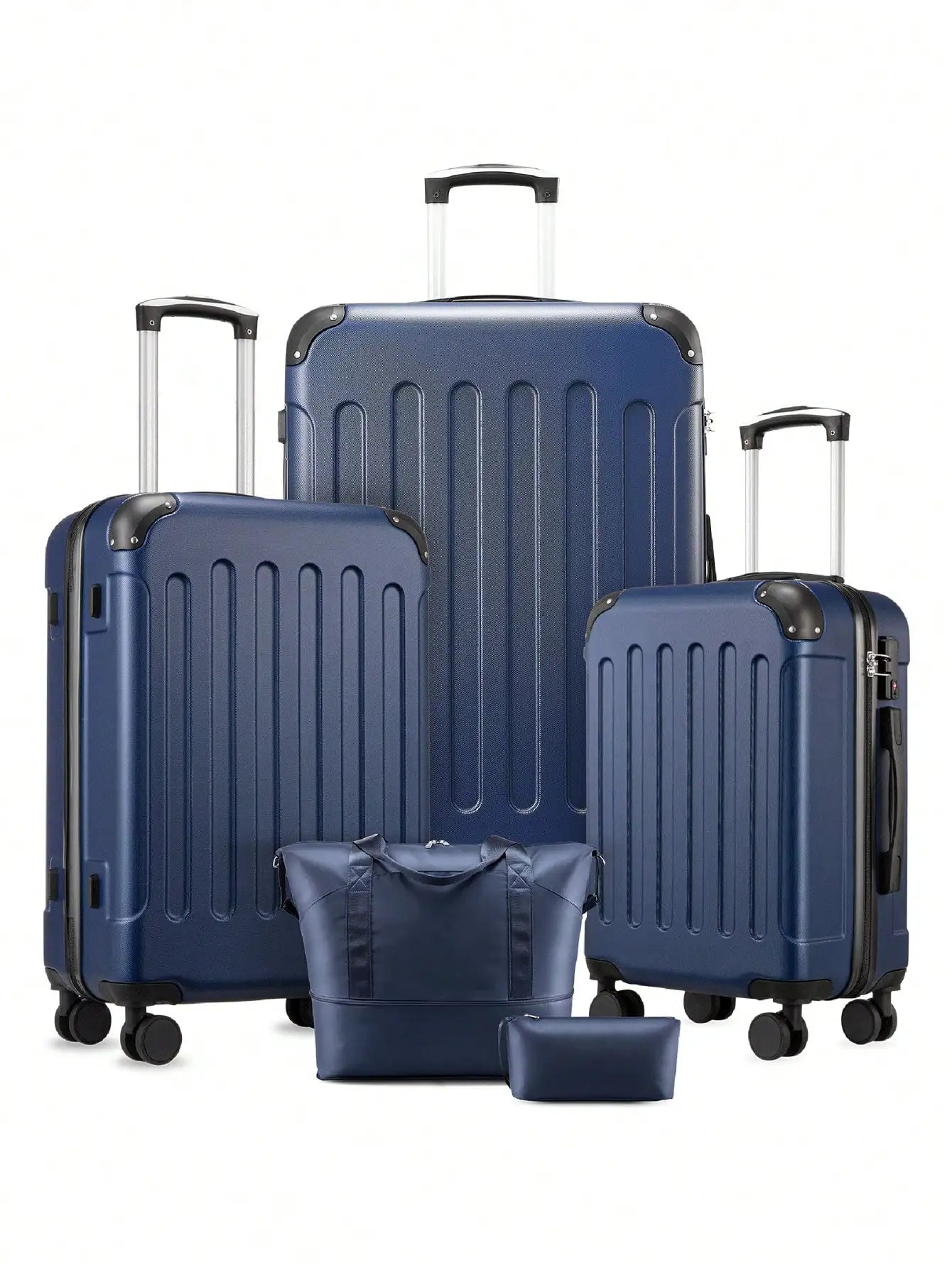 Luggage Sets 5 Piece,Hardside Suitcase With Wheels - Spinner Wheels, TSA Lock, Includes Toiletry Bag For Family Travel Luggage Case Trolley Suitcase Spinner Suitcase Travel Luggage nizer Travel Stuff