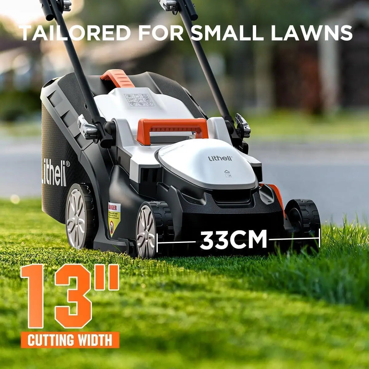 Cordless Lawn Mower 13 Inch, U20 Handy+ 20V Electric Lawn Mowers for Garden, Yard and Farm, 5 Heights Adjustment, Light Weight,4