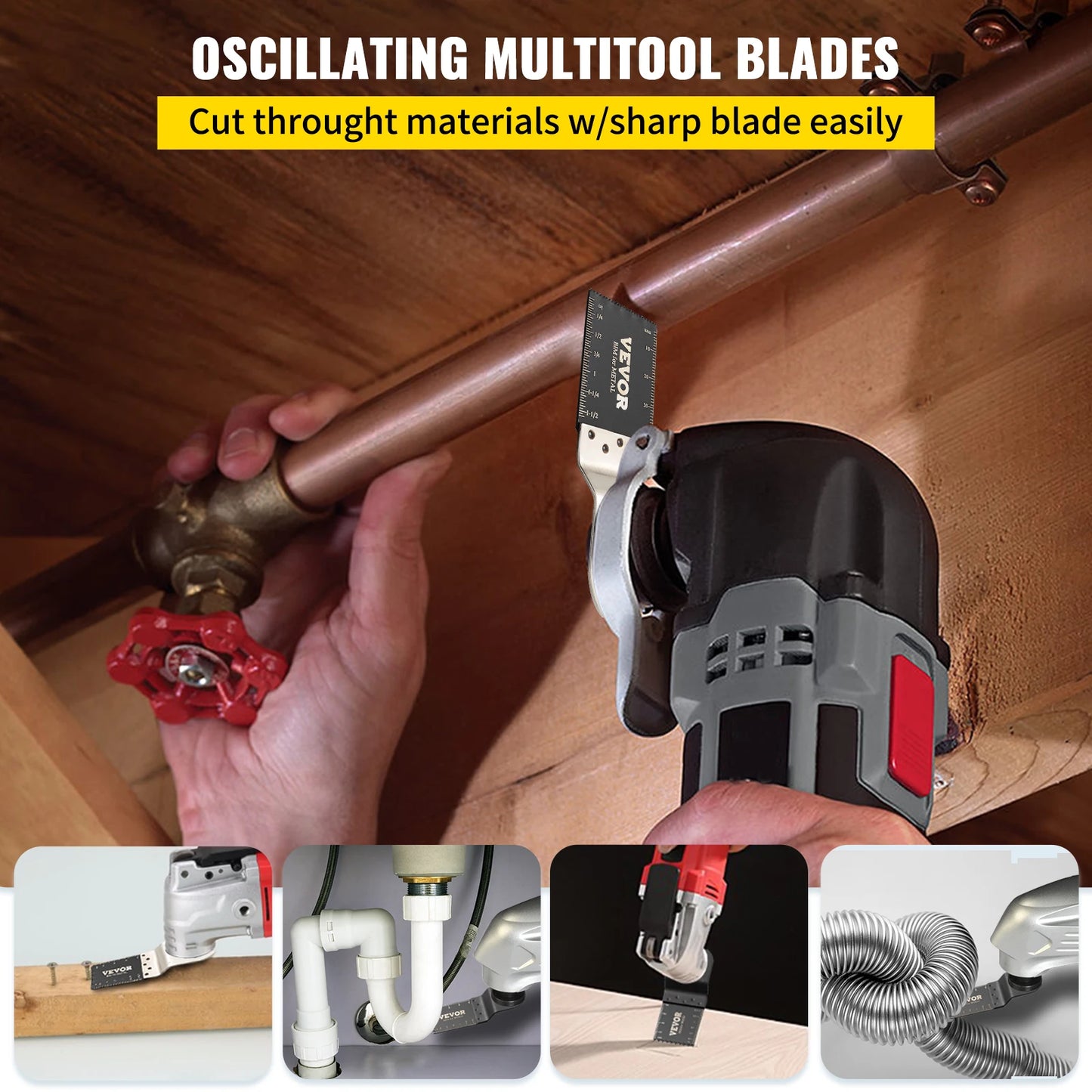 SucceBuy 100PCS Oscillating Saw Blades Quick Release Multitool BladesKit HCS Tool Blades Cut Cutter for Wood Plastic Metal Nails