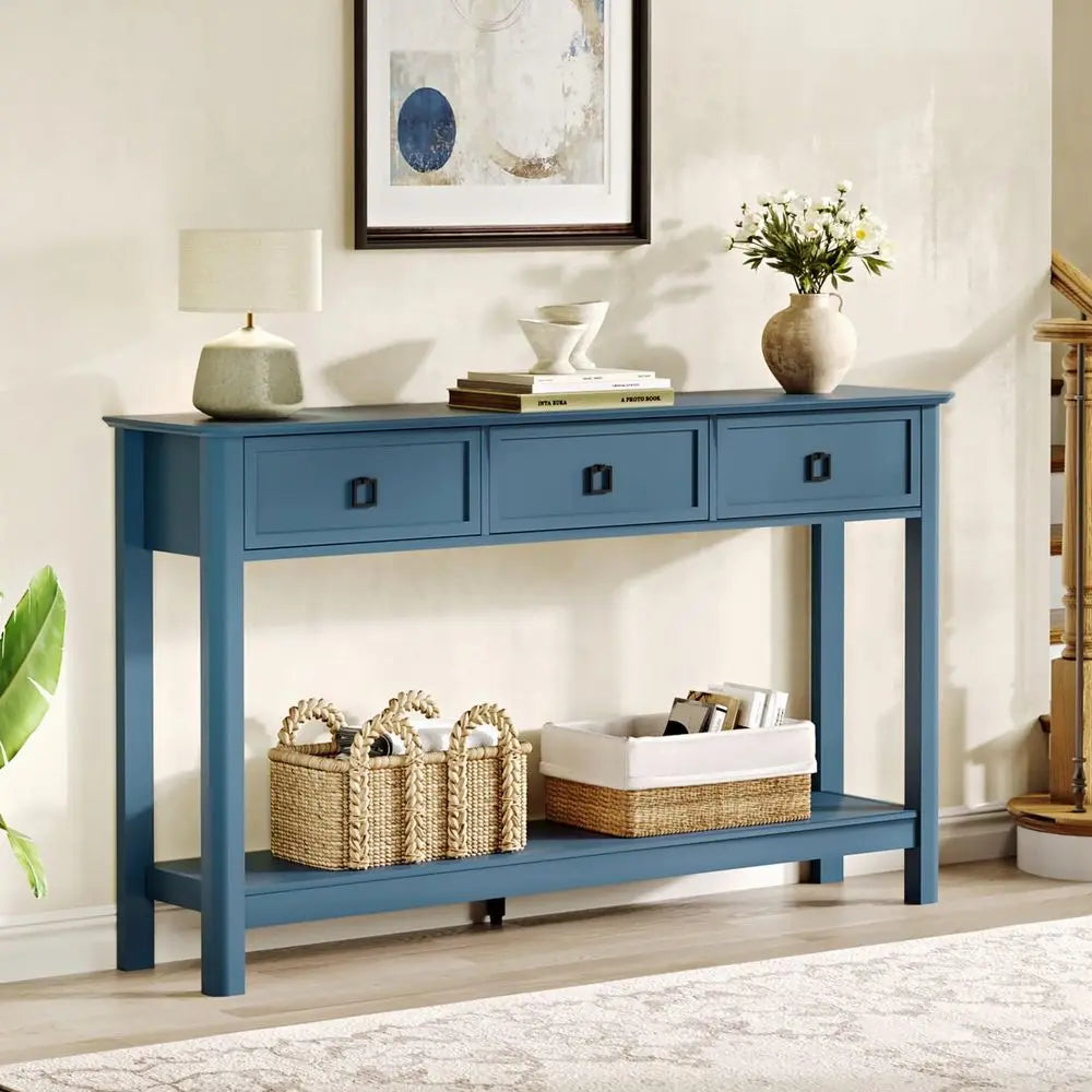 53.1 Inch Console Table with 3 Drawers, Narrow Entryway Sofa Table