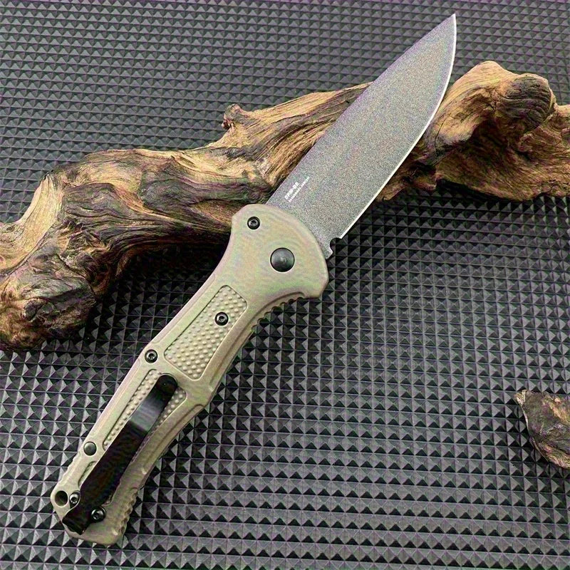 BM 9070 Folding Pocket Knife Drop Point Plain Blade Grivory Handle Hunting Camping Tactical Combat Self-defense Multitool Knives